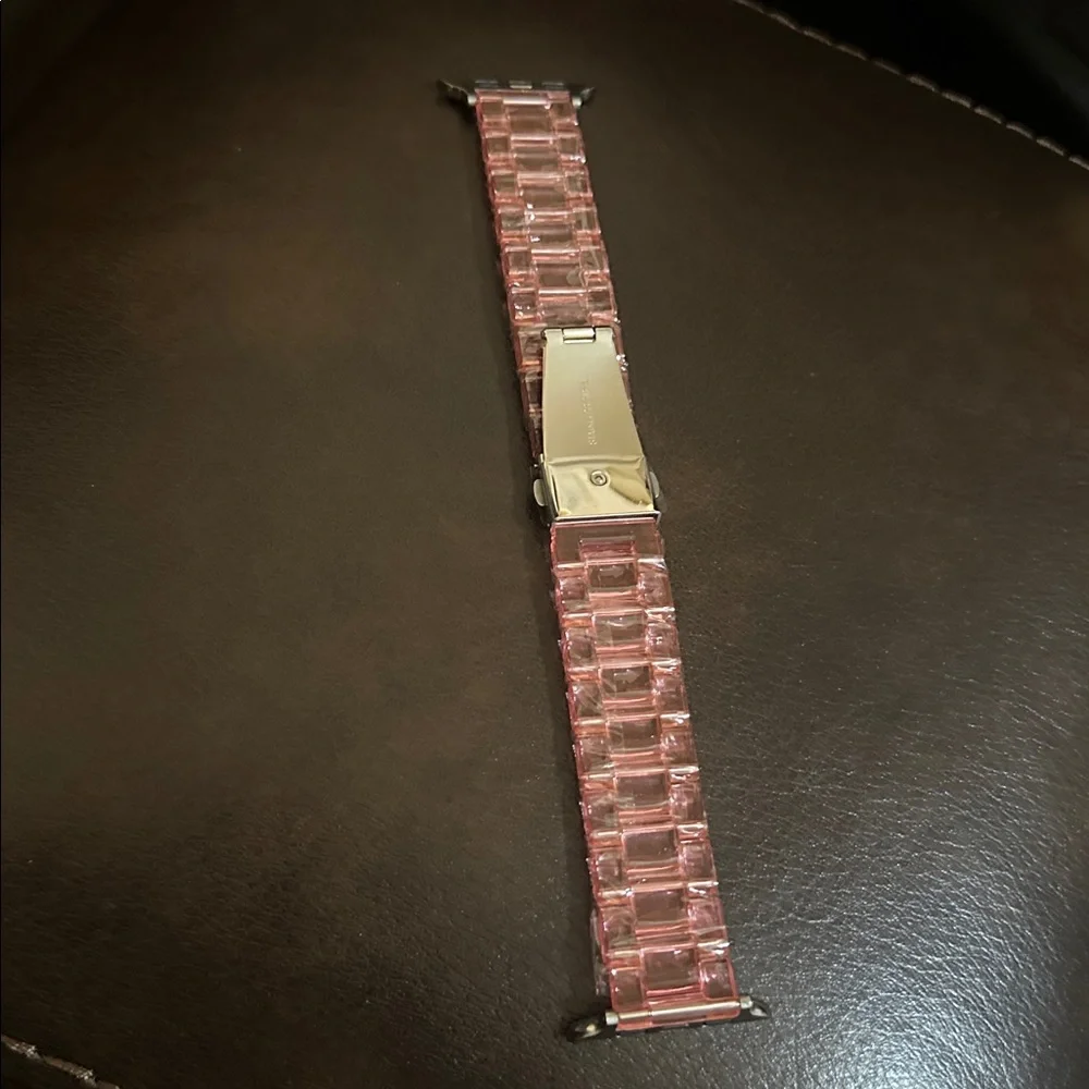 Pink Clear Transparent apple iwatch watch band
